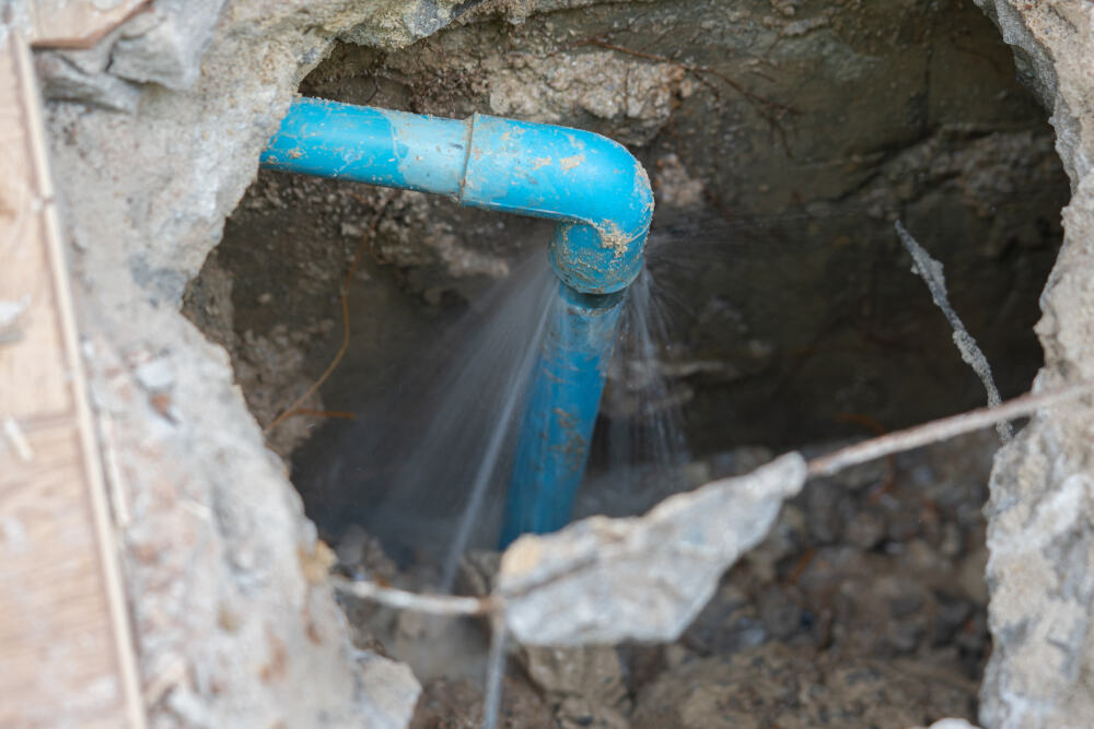 Underground leaking pipe