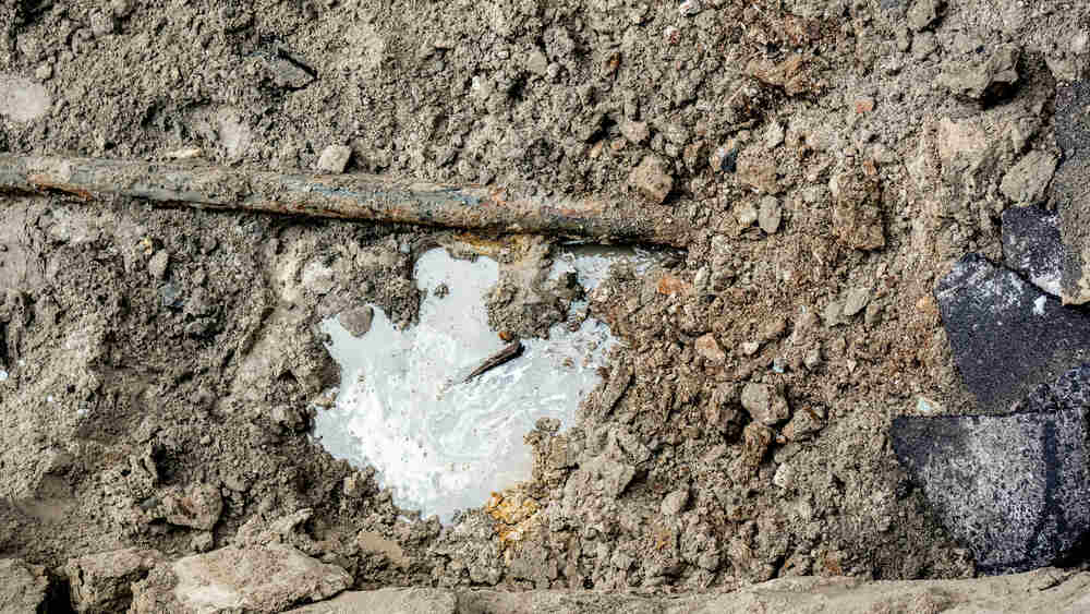 Pooling water in ground