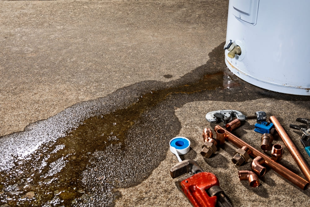 Water leaking from a water heater